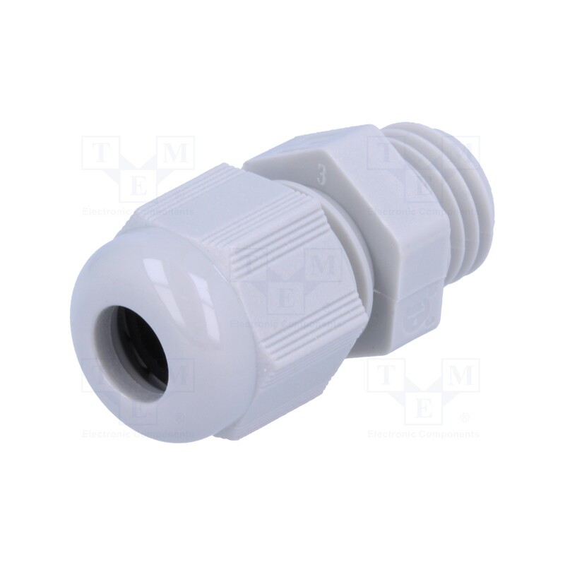 10 pcs : HT M12 RAL7035 - Cable gland, M12, 1.5, IP68, polyamide, grey, HELUTOP HT-M