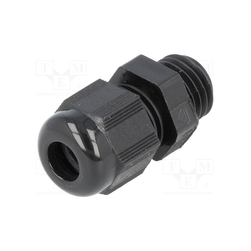 10 pcs : HT M12 RAL9005 - Cable gland, M12, 1.5, IP68, polyamide, black, HELUTOP HT-M