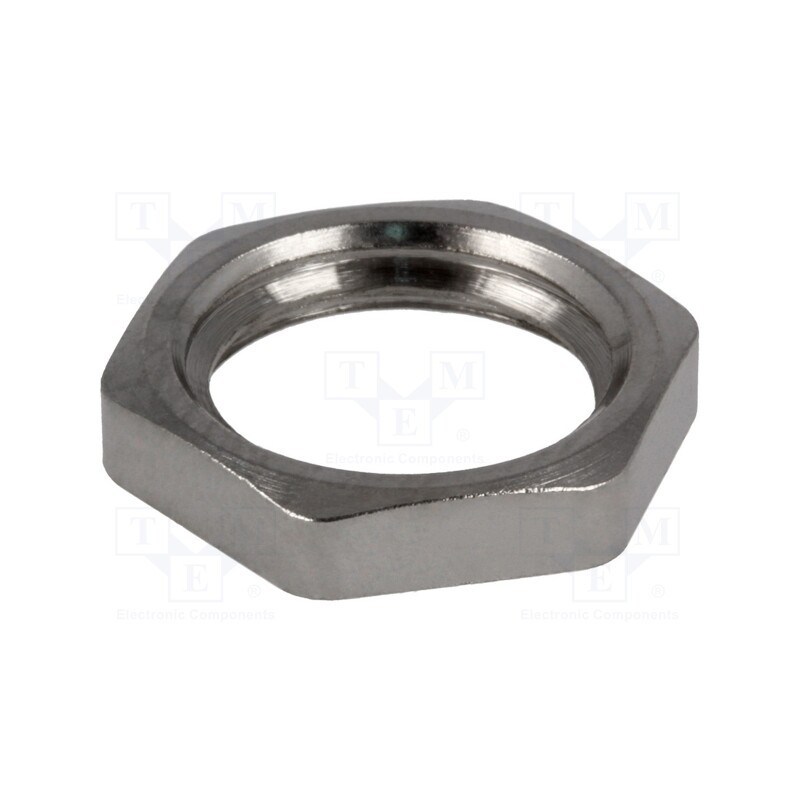 10 pcs : KM MS PG11 - Nut, PG11, brass, nickel, 21mm