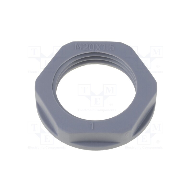 10 pcs : KMK-PA RAL7001 M16 - Nut, M16, polyamide, 22mm, dark grey, -40÷100°C, Thread: metric