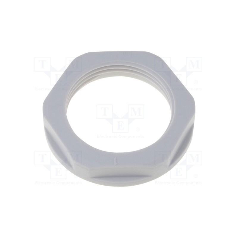 10 pcs : KMK-PA RAL7035 PG7 - Nut, PG7, polyamide, 19mm, grey, -40÷100°C, Thread: PG, with flange