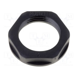 20 pcs : KMK-PA RAL9005 1/2” - Nut, NPT1/2', polyamide, black, -40÷100°C, Thread: inch, KMK-PA-MB