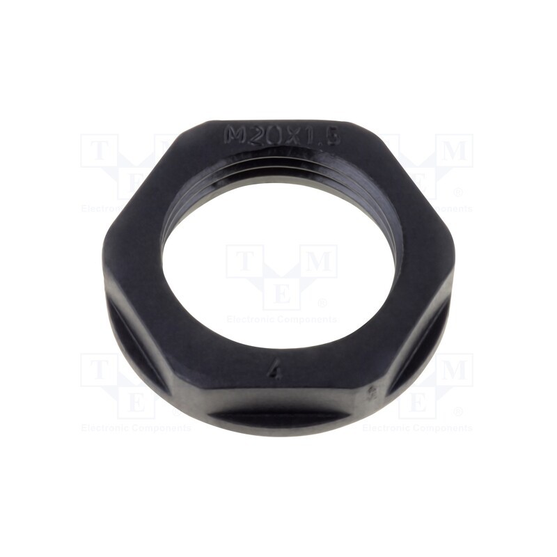 20 pcs : KMK-PA RAL9005 1/2” - Nut, NPT1/2', polyamide, black, -40÷100°C, Thread: inch, KMK-PA-MB