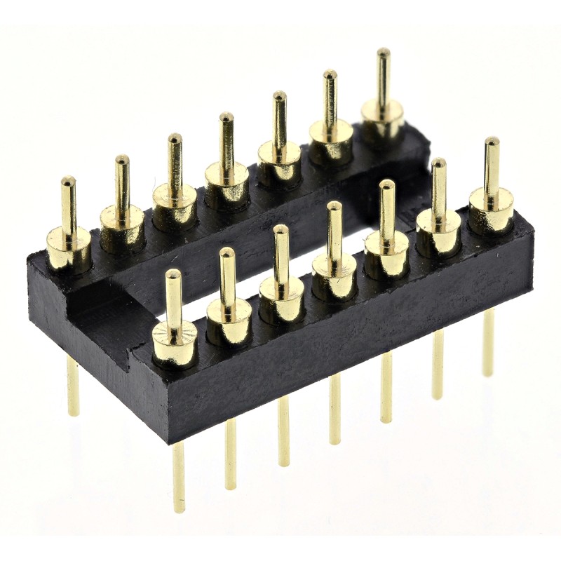 125 pcs - ASSMANN WSW Straight Through Hole Mount 2.54mm Pitch IC Socket Adapter, 14 Pin Male DIP to 14 Pin Male DIP