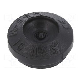 50 pcs : HSS-M16-TPE RAL9005 - Grommet, Ømount.hole: 16mm, elastomer thermoplastic TPE, black