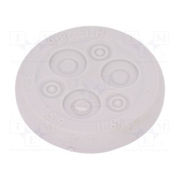 10 pcs : HTL-28-6-TPE - Multigate grommet, Ømount.hole: 28mm, light grey, Holes no: 6