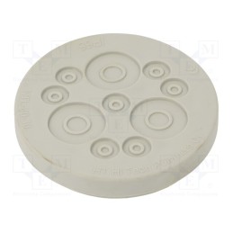 10 pcs : HTL-40-10-TPE - Multigate grommet, Ømount.hole: 40mm, light grey, Holes no: 10