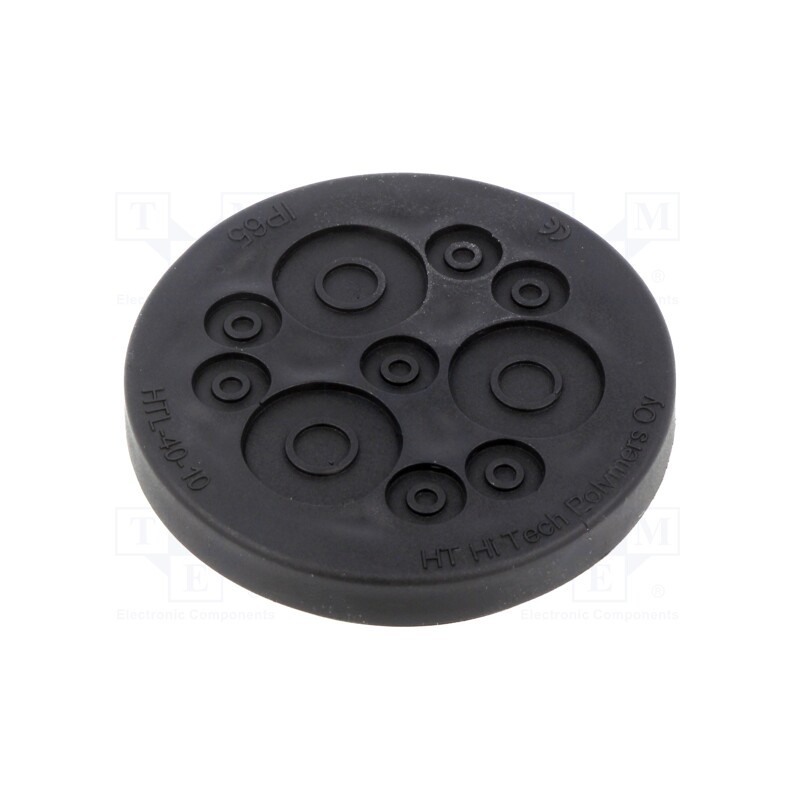 10 pcs : HTL-40-10-TPE RAL9005 - Multigate grommet, Ømount.hole: 40mm, black, Panel thick: 1.5÷5mm