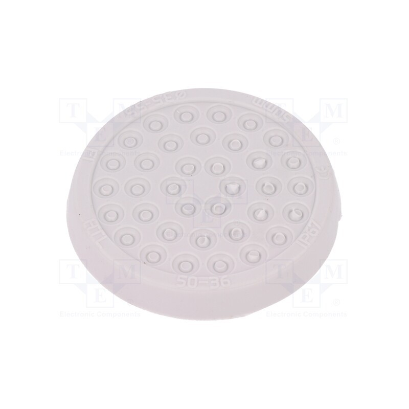 10 pcs : HTL-50-36-TPE - Multigate grommet, Ømount.hole: 50mm, light grey, Holes no: 36