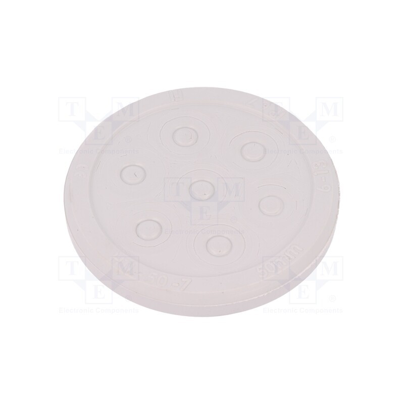10 pcs : HTL-50-7-TPE - Multigate grommet, Ømount.hole: 50mm, light grey, Holes no: 7