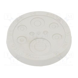 10 pcs : HTL-50-8-TPE - Multigate grommet, Ømount.hole: 50mm, light grey, Holes no: 8