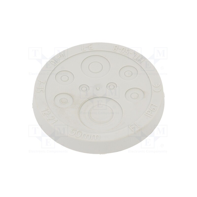 10 pcs : HTL-50-8-TPE - Multigate grommet, Ømount.hole: 50mm, light grey, Holes no: 8