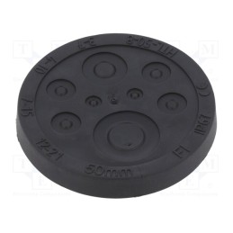 10 pcs : HTL-50-8-TPE RAL9005 - Multigate grommet, Ømount.hole: 50mm, black, Panel thick: 1.5÷5mm