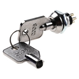 1 pcs - Key Switch, DPST, 4 A @ 125 V ac 2-Way Tubular-Key