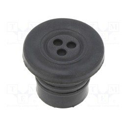 50 pcs : SP-20 TPE - Multigate grommet, Ømount.hole: 14.5mm, black, Holes no: 3, SP