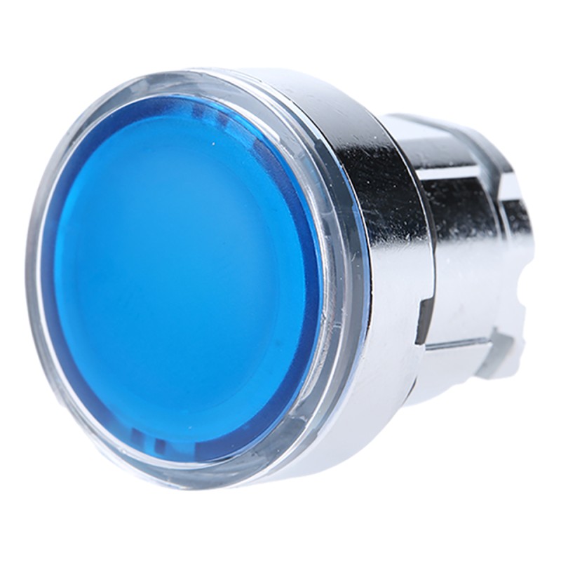 1 pcs - Schneider Electric Harmony XB4 Series Blue Spring Return Push Button Head, 22mm Cutout, IP66, IP67, IP69K