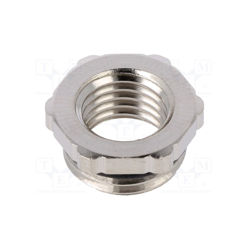 10 pcs : 1.077.1612.50 - Reduction of threads for glands, Int.thread: M12, brass, nickel