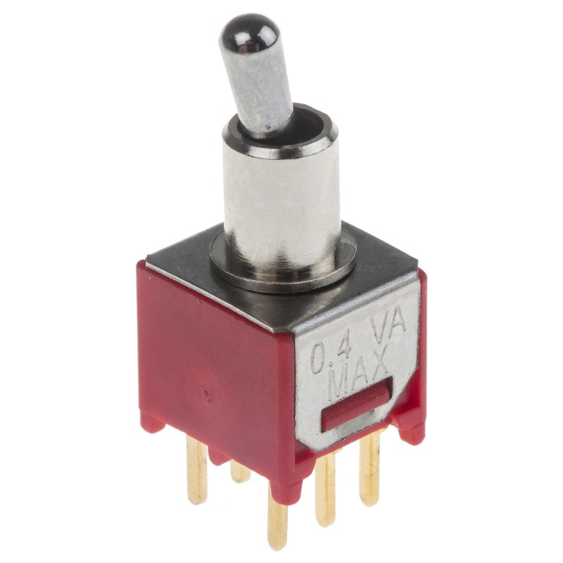1 pcs - RS PRO Toggle Switch, PCB Mount, On-(On), DPDT, Through Hole Terminal