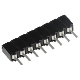 10 pcs - Samtec CES Series Straight Through Hole Mount PCB Socket, 8-Contact, 1-Row, 2.54mm Pitch, Through Hole Termination