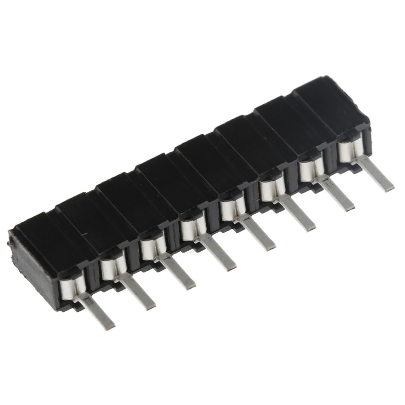 10 pcs - Samtec CES Series Straight Through Hole Mount PCB Socket, 8-Contact, 1-Row, 2.54mm Pitch, Through Hole Termination