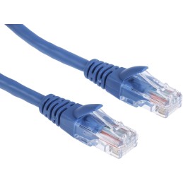 1 pcs - RS PRO Cat5e Male RJ45 to Male RJ45 Ethernet Cable, U/UTP, Blue PVC Sheath, 5m