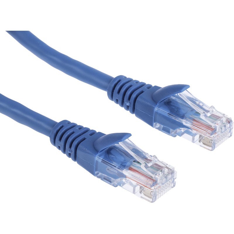 1 pcs - RS PRO Cat5e Male RJ45 to Male RJ45 Ethernet Cable, U/UTP, Blue PVC Sheath, 5m
