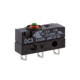 1 pcs - ZF Button Micro Switch, Solder Terminal, 100 mA @ 30 V dc, SPDT, IP6K7
