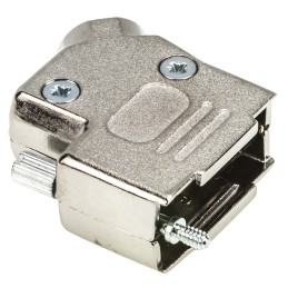 1 pcs - MH Connectors MHD45ZK Series Zinc Angled D Sub Backshell, 9 Way, Strain Relief