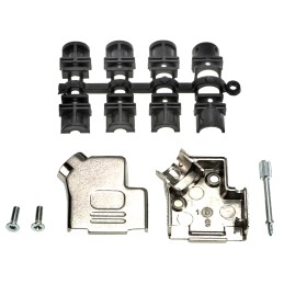 1 pcs - MH Connectors MHD45ZK Series Zinc Angled D Sub Backshell, 9 Way, Strain Relief