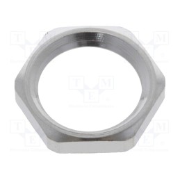 50 pcs : 1.161.0700.01 - Nut, PG7, brass, nickel, Thk: 2.8mm, Spanner: 15mm, Thread: PG, GM-MS