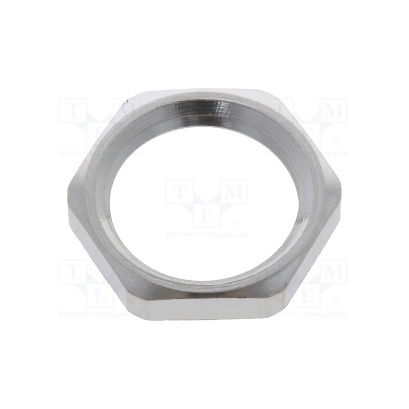 50 pcs : 1.161.0700.01 - Nut, PG7, brass, nickel, Thk: 2.8mm, Spanner: 15mm, Thread: PG, GM-MS