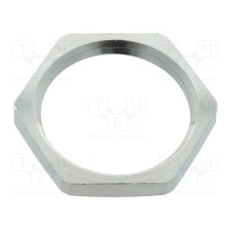 50 pcs : 1.161.1100.01 - Nut, PG11, brass, nickel, Thk: 3mm, Spanner: 21mm, Thread: PG, GM-MS