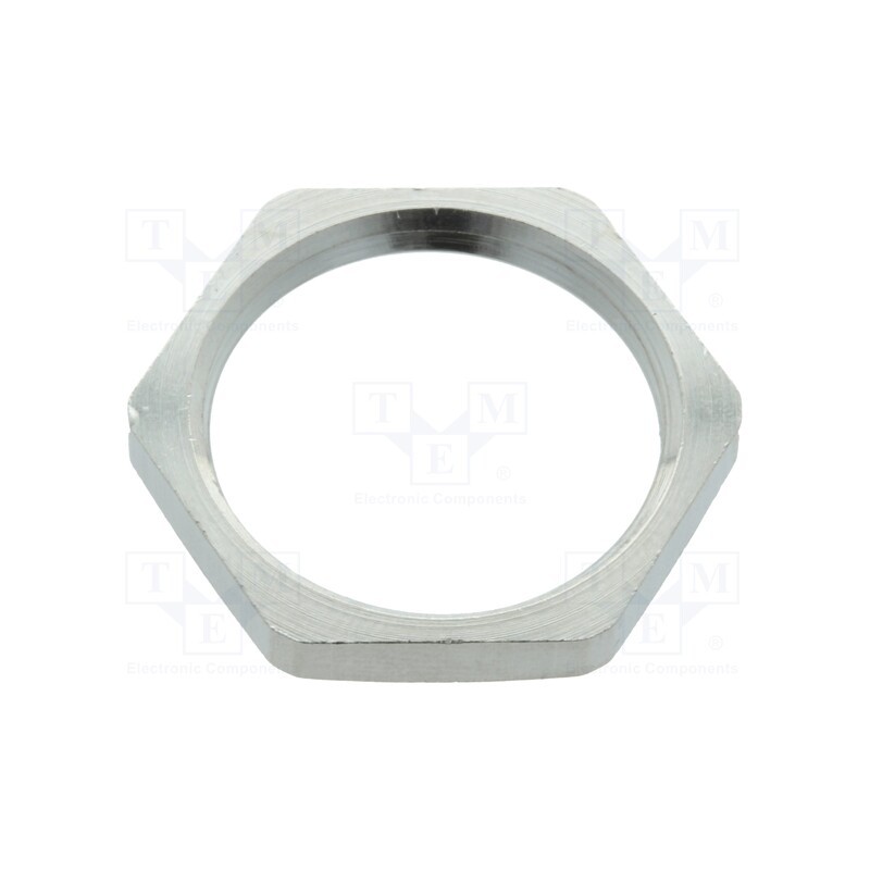 50 pcs : 1.161.1100.01 - Nut, PG11, brass, nickel, Thk: 3mm, Spanner: 21mm, Thread: PG, GM-MS