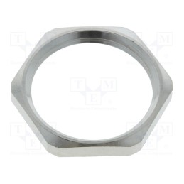 50 pcs : 1.161.1300.01 - Nut, PG13,5, brass, nickel, Thk: 3mm, Spanner: 23mm, Thread: PG, GM-MS