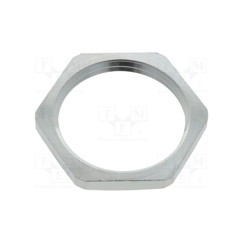 50 pcs : 1.161.1600.01 - Nut, PG16, brass, nickel, Thk: 3mm, Spanner: 26mm, Thread: PG, GM-MS