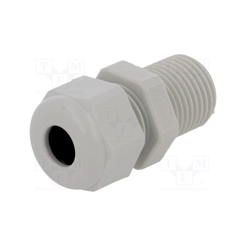 20 pcs : 1.209.0900.60 - Cable gland, with long thread, PG9, IP68, polyamide, light grey