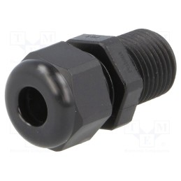 20 pcs : 1.209.0901.60 - Cable gland, with long thread, PG9, IP68, polyamide, black, HSK-K