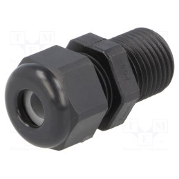 20 pcs : 1.209.0901.61 - Cable gland, with long thread, PG9, IP68, polyamide, black, HSK-K
