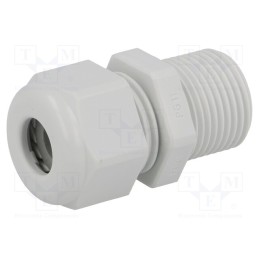 20 pcs : 1.209.1100.61 - Cable gland, with long thread, PG11, IP68, polyamide, light grey