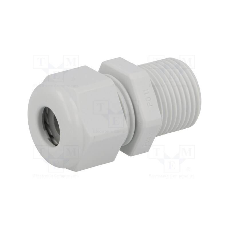 20 pcs : 1.209.1100.61 - Cable gland, with long thread, PG11, IP68, polyamide, light grey