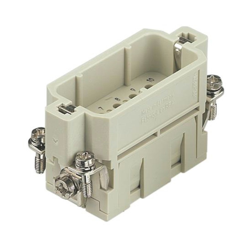 1 pcs - HARTING Heavy Duty Power Connector Insert, 16A, Male, Han A Series, 10 Contacts