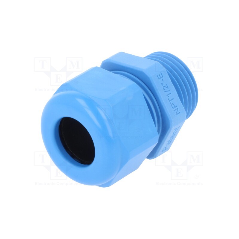 20 pcs : 1.209.1218.70 - Cable gland, NPT1/2', IP68, polyamide, blue, UL94V-0, HSK-K