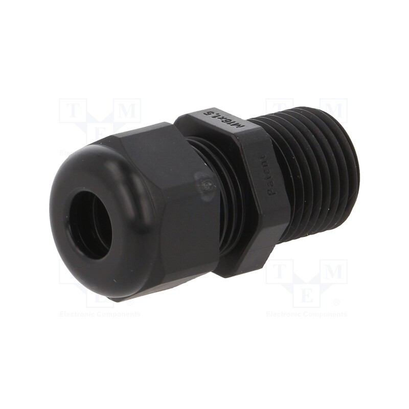 10 pcs : 1.209.1601.30 - Cable gland, with long thread, M16, 1.5, IP68, polyamide, black