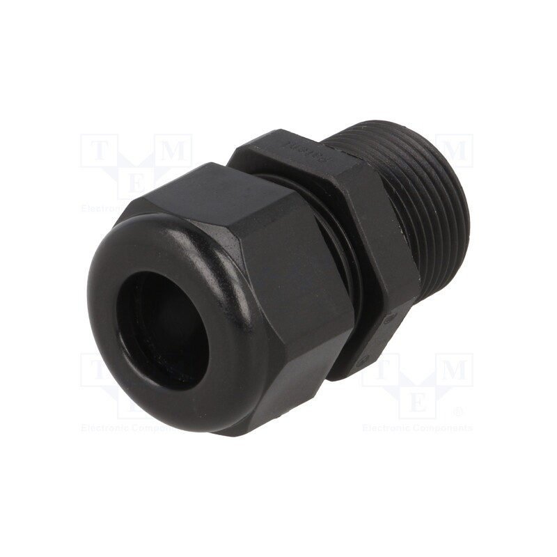 20 pcs : 1.209.1601.60 - Cable gland, with long thread, PG16, IP68, polyamide, black, HSK-K