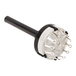 1 pcs - Lorlin, 4 Position 3PST Rotary Switch, 150 mA@ 250 V ac, Solder Tab