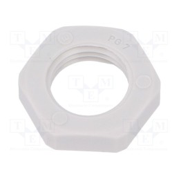 50 pcs : 1.262.0700.11 - Nut, PG7, polyamide, Thk: 5mm, Spanner: 19mm, grey, -40÷100°C