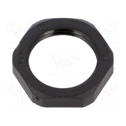 50 pcs : 1.262.1101.11 - Nut, PG11, polyamide, Thk: 5mm, Spanner: 24mm, black, -40÷100°C