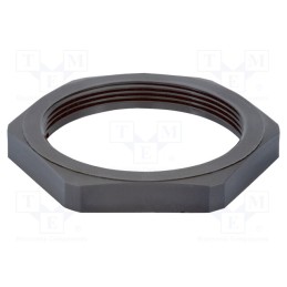 20 pcs : 1.262.1201.70 - Nut, NPT1/2', polyamide, UL94V-0, Thk: 6mm, Spanner: 27mm, black