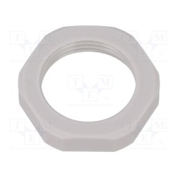 20 pcs : 1.262.1300.11 - Nut, PG13,5, polyamide, Thk: 6mm, Spanner: 27mm, grey, -40÷100°C