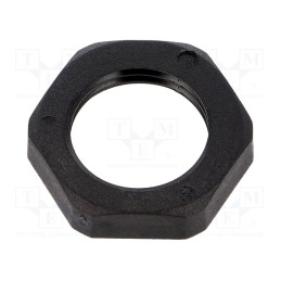 50 pcs : 1.262.1601.50 - Nut, M16, polyamide, Thk: 5mm, Spanner: 17mm, black, -40÷100°C